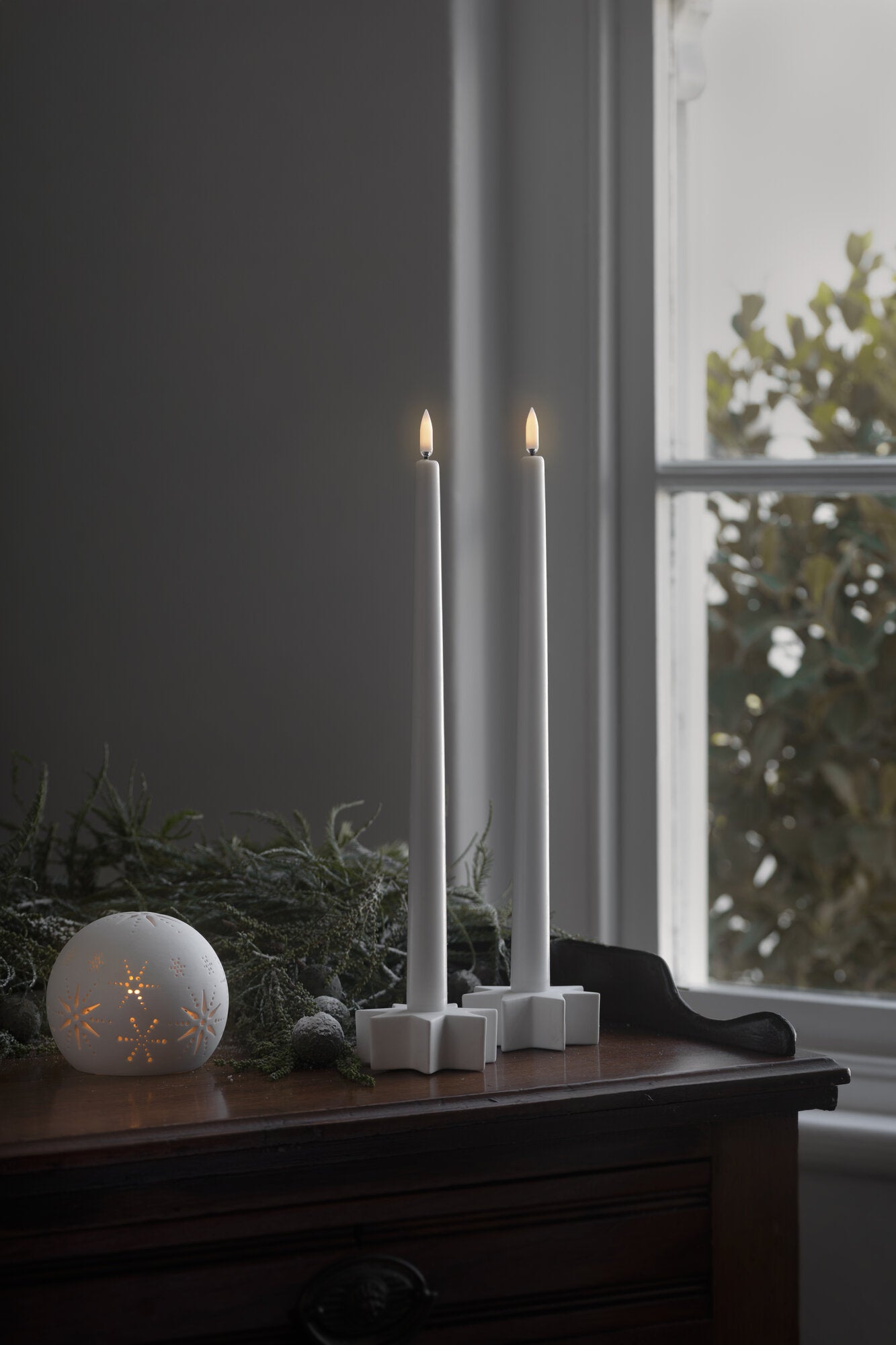 Stjerne lysestage - Nordic White